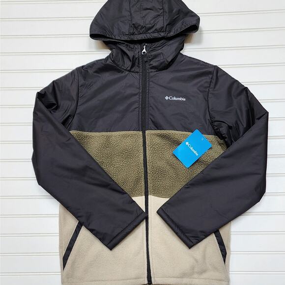NWT Columbia Youth Steens Mountain Novelty Hooded Fleece Jacket